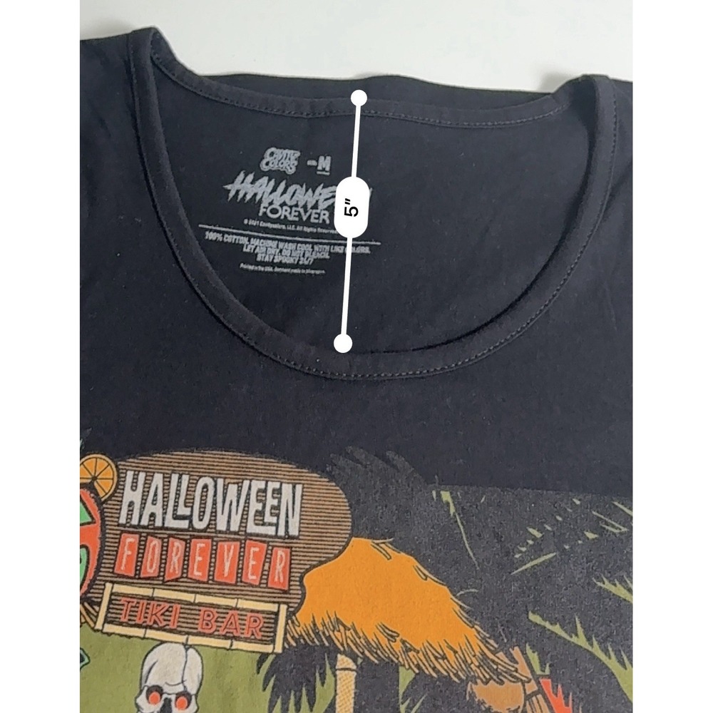 Halloween Forever Camp Collection Womens M Black Tank Top Tiki Bar - Picture 9 of 10